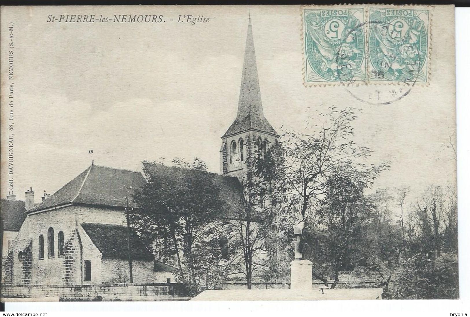 CPA - 77 - SAINT-PIERRE-LES- NEMOURS -  L'EGLISE - Très Bon état - 1905 - Saint Pierre Les Nemours