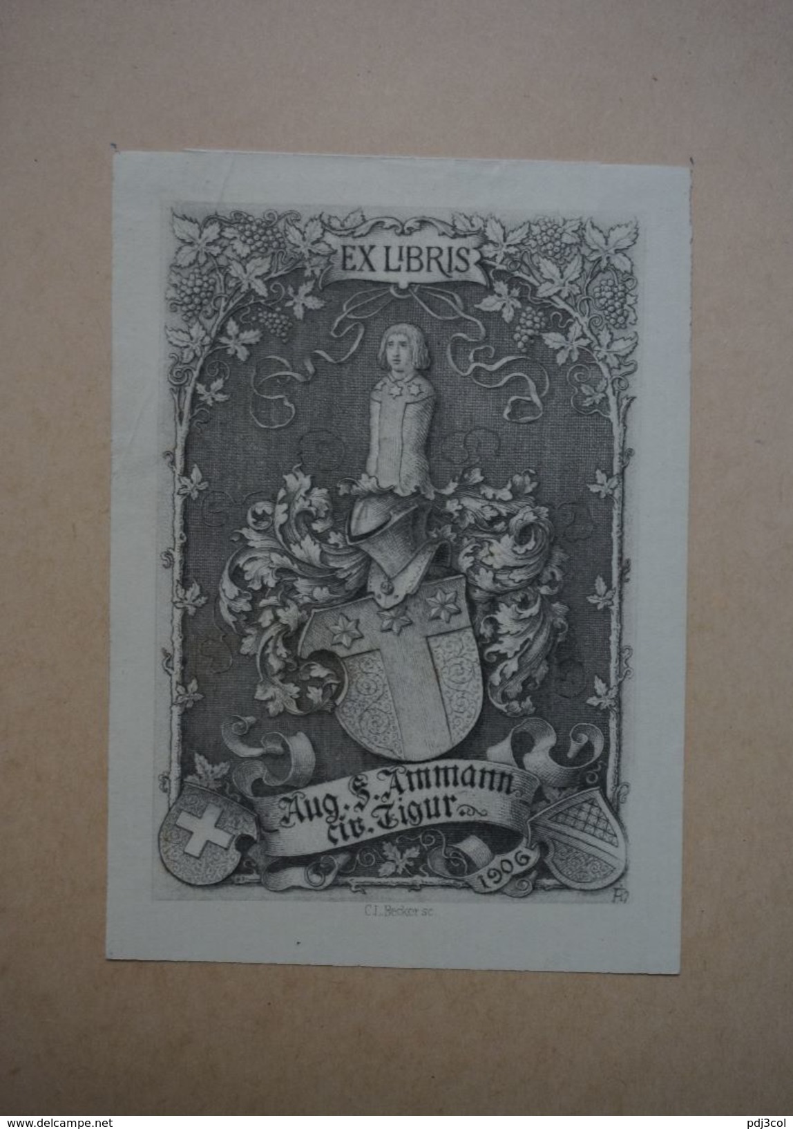 Ex-libris Héraldique Daté 1906 - Aug. F. AMMANN - Ex Libris