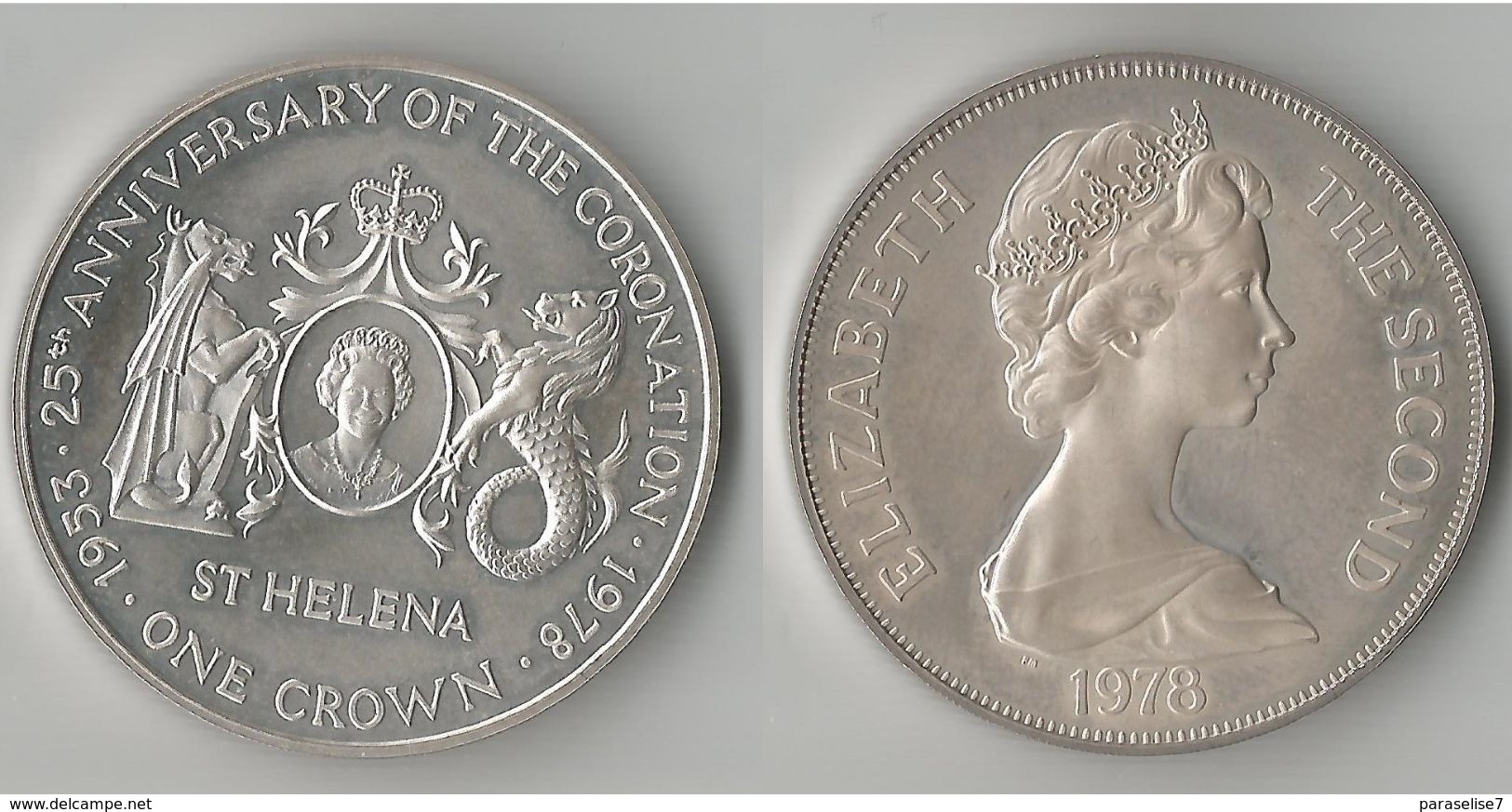 1 CROWN  1978 ARGENT - St. Helena