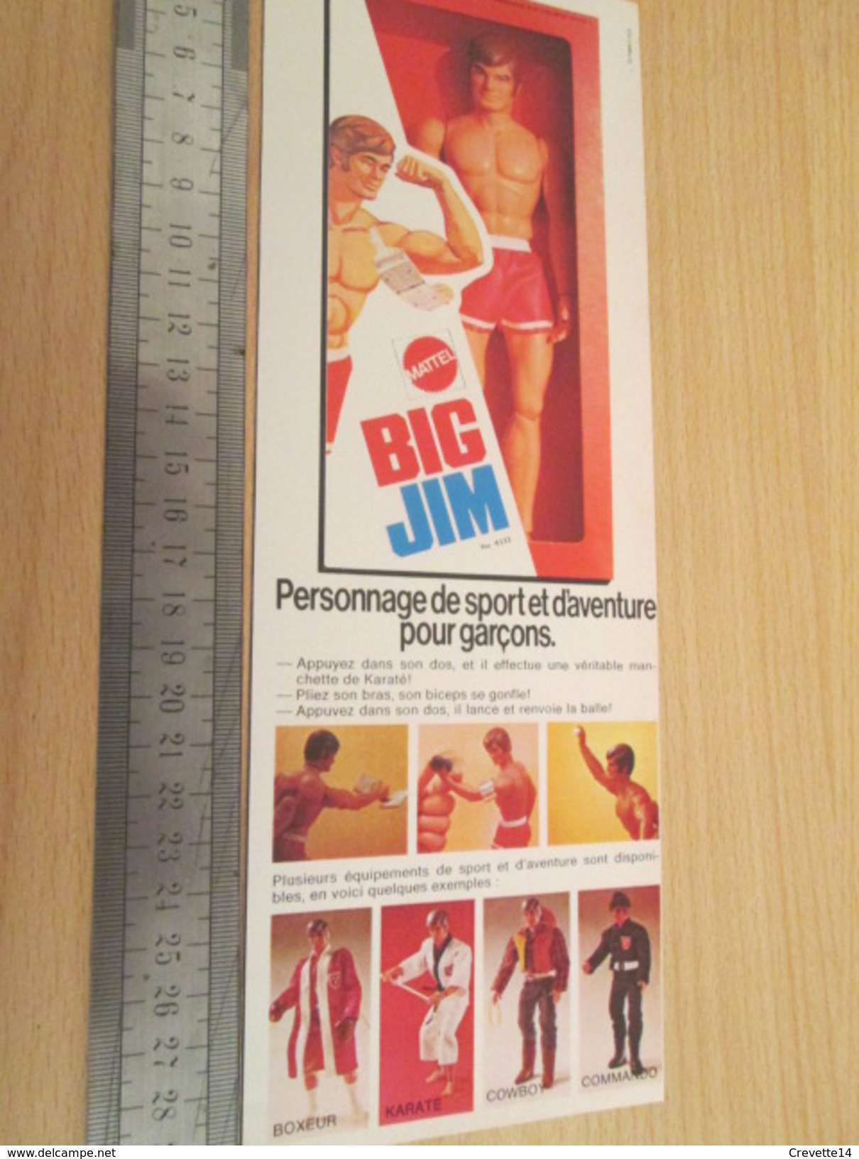 Page De Revue Des Années 60/70 : FIGURINE ANIMEE BIG JIM ET TOUTES SES COPINES    , Format : 1/2 Page A4 - Autres & Non Classés