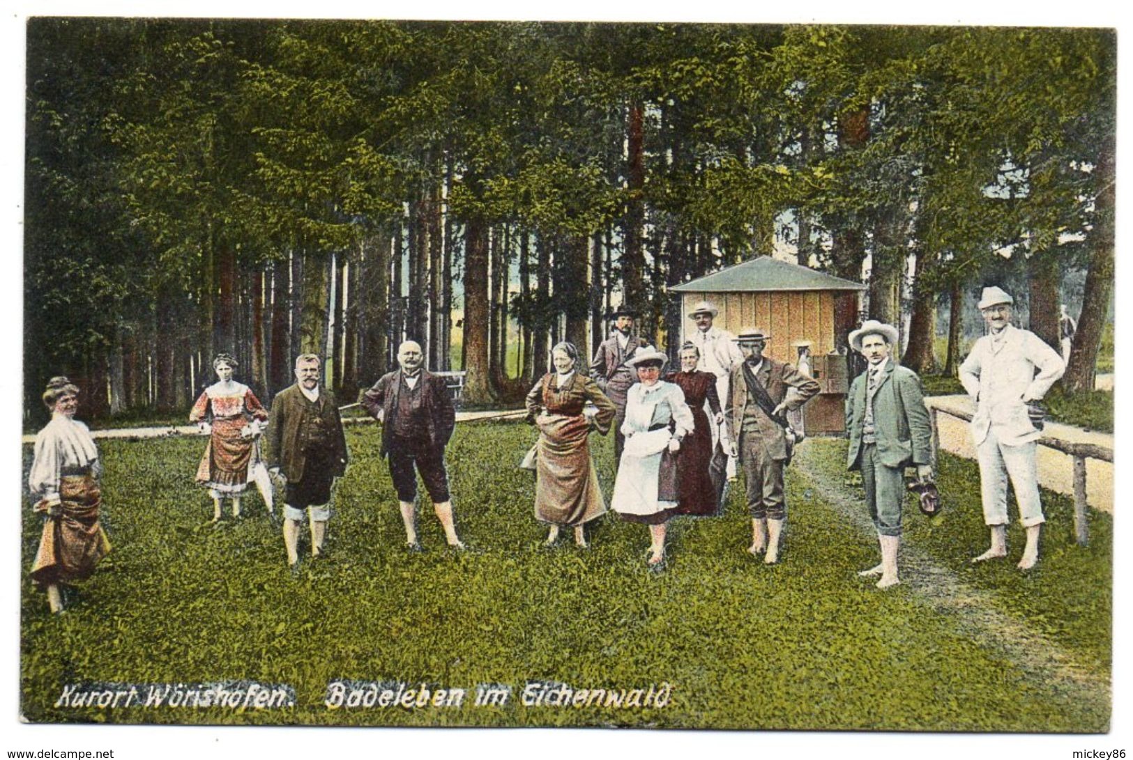 Allemagne-KURORT WOERISHOFEN-1908--Badeleben Eichenwald (très Animée) -timbre--cachet...........à Saisir - Bad Woerishofen