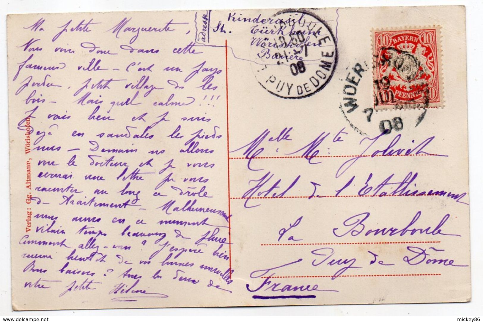 Allemagne-KURORT WOERISHOFEN-1908--Badeleben Eichenwald (très Animée) -timbre--cachet...........à Saisir - Bad Woerishofen