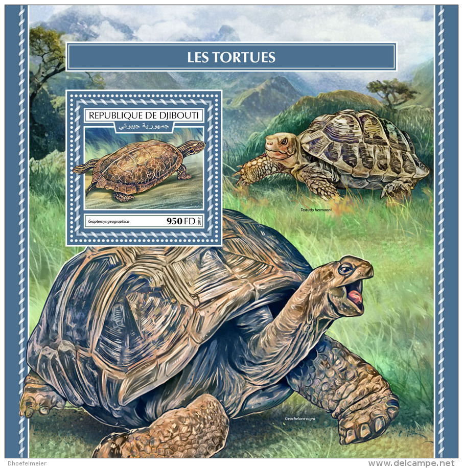 DJIBOUTI 2017 MNH** Turtles Schildkröten Tortues S/S - OFFICIAL ISSUE - DH1751 - Tortugas