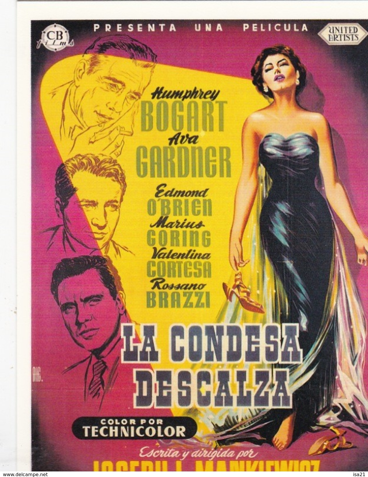 CPM Affiche De Film Spanish Posters LA CONDEZA DESCALZA Humphrey BOGART, Ava GARDNER ... - Affiches Sur Carte