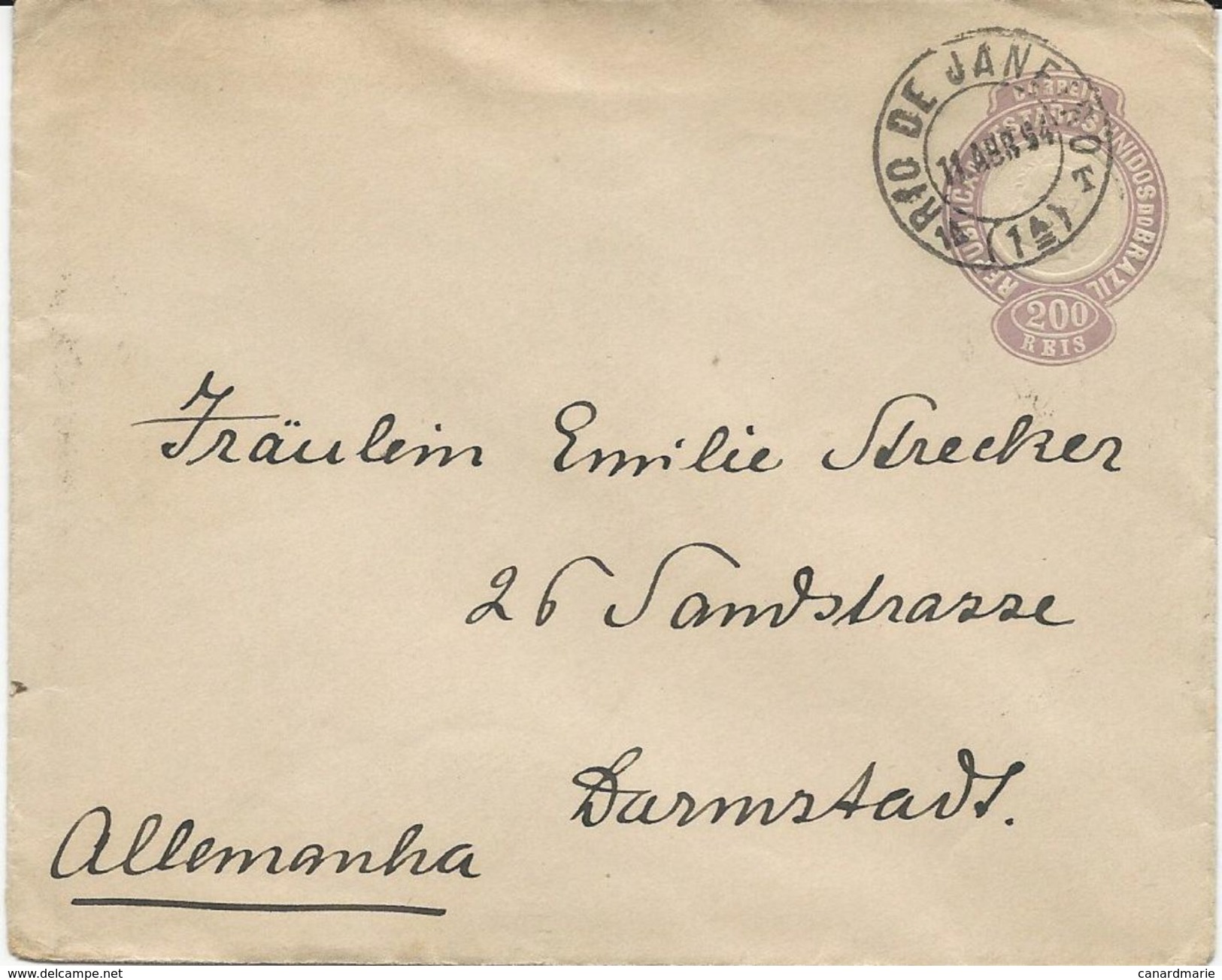 ENTIER POSTAL 1894 POUR L'ALLEMAGNE - Postwaardestukken