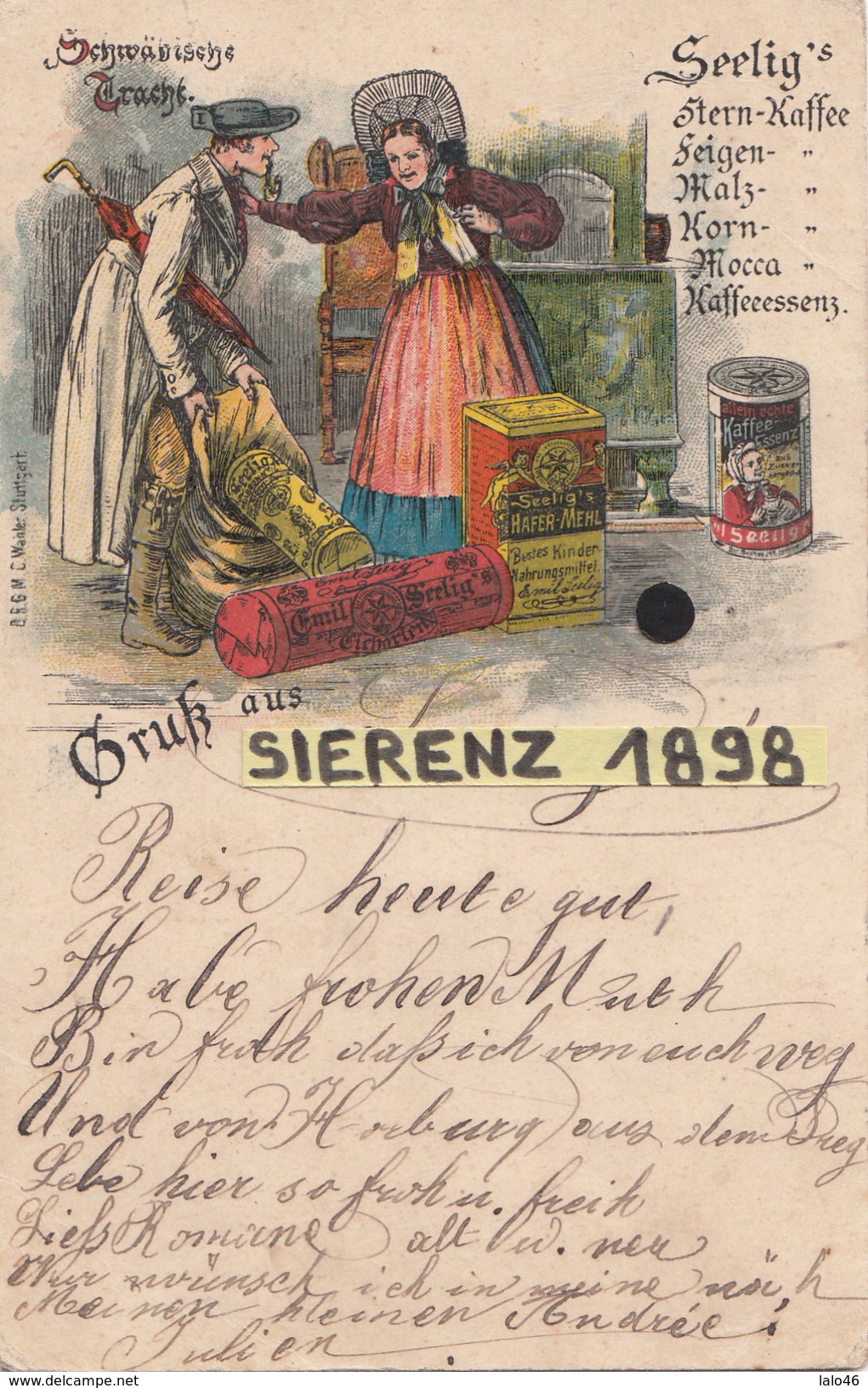 SIERENZ - 1898 - Carte Couleur - Autres & Non Classés