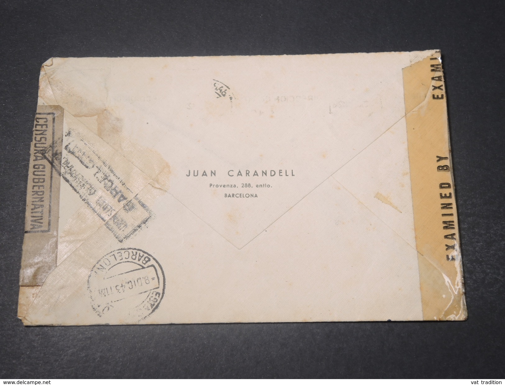 ESPAGNE - Enveloppe De Barcelone Pour Washington En 1943  Avec Contrôles Postaux - L 10900 - Marcas De Censura Nacional