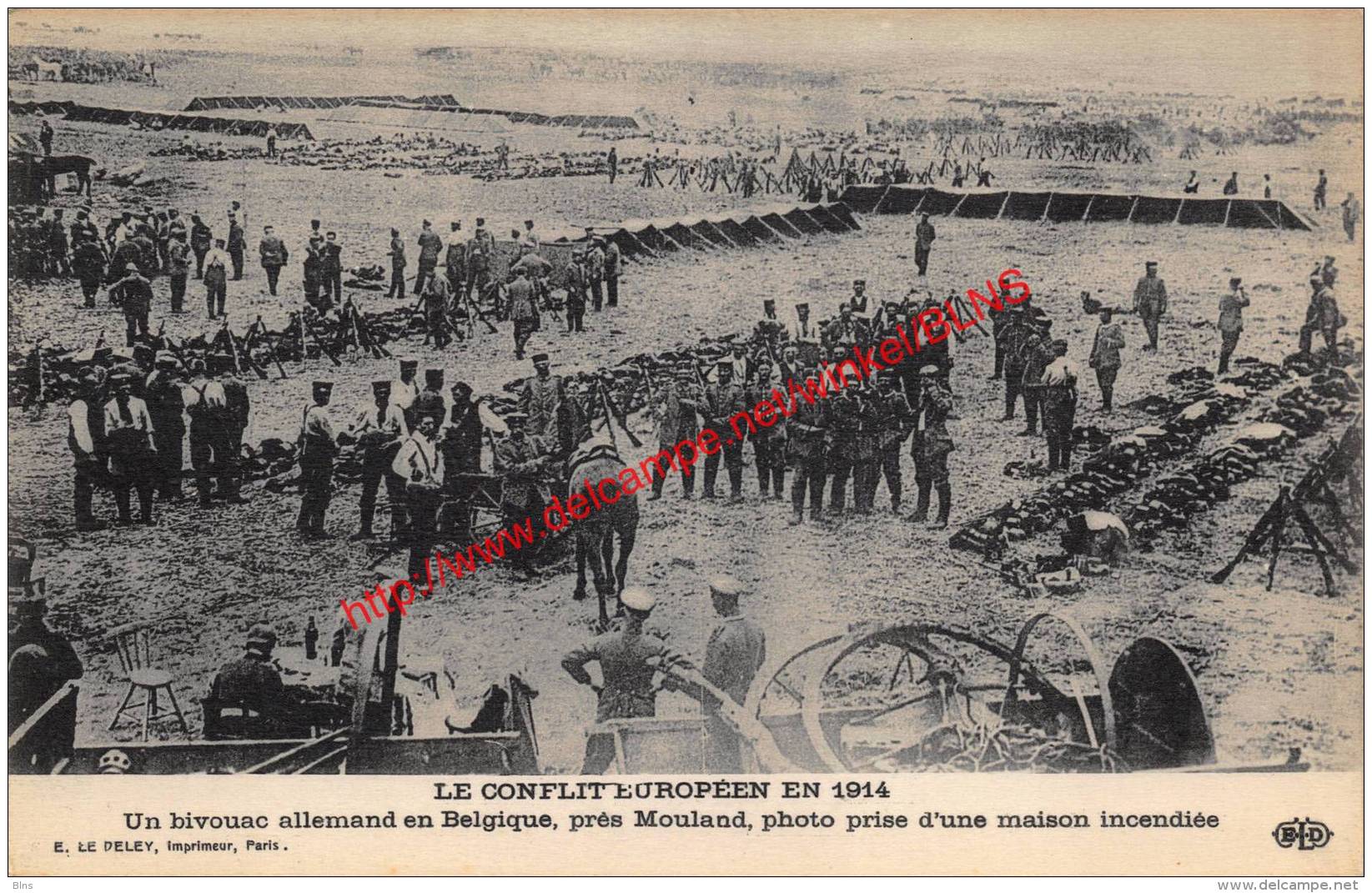 Un Bivouac Allemand Près Mouland - Le Conflit Européen En 1914 - Fourons - Voeren