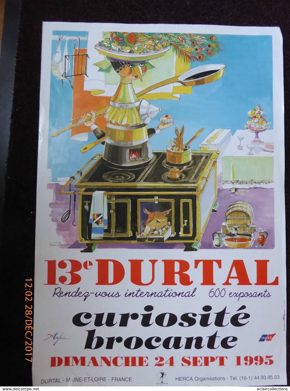 Affiche:   Joël Baudouin    1995  Gastronomie    Durtal   49       63 X 42 - Posters