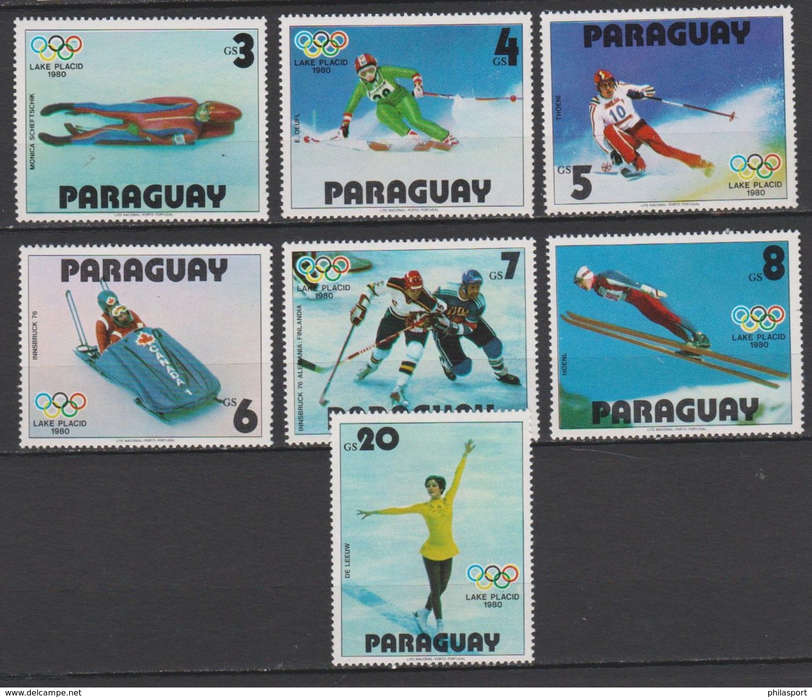 Paraguay  JO Lake Placid 1980  Perf  MNH - Winter 1980: Lake Placid