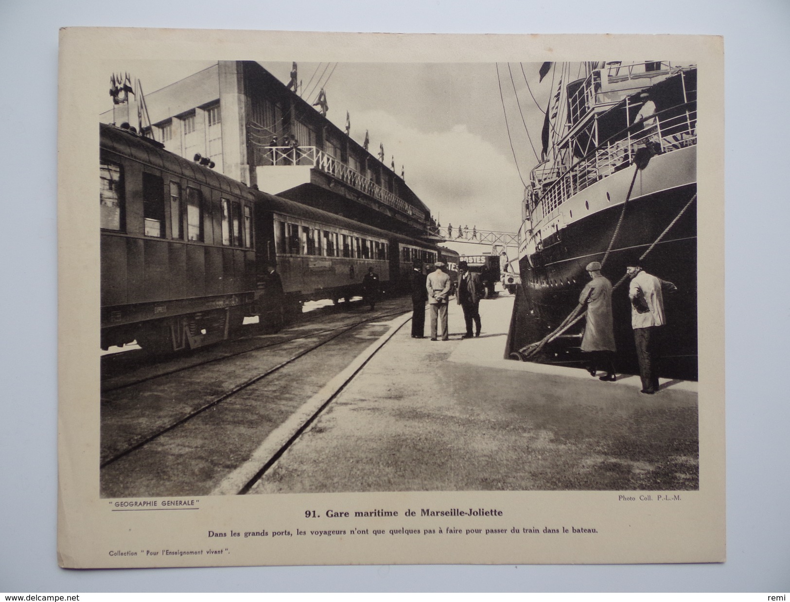 Pour L'Enseignement Vivant N°91 Wagon Matériel Ferroviaire Train Gare Maritime De MARSEILLE JOLIETTE Paquebot Postes - Géographie