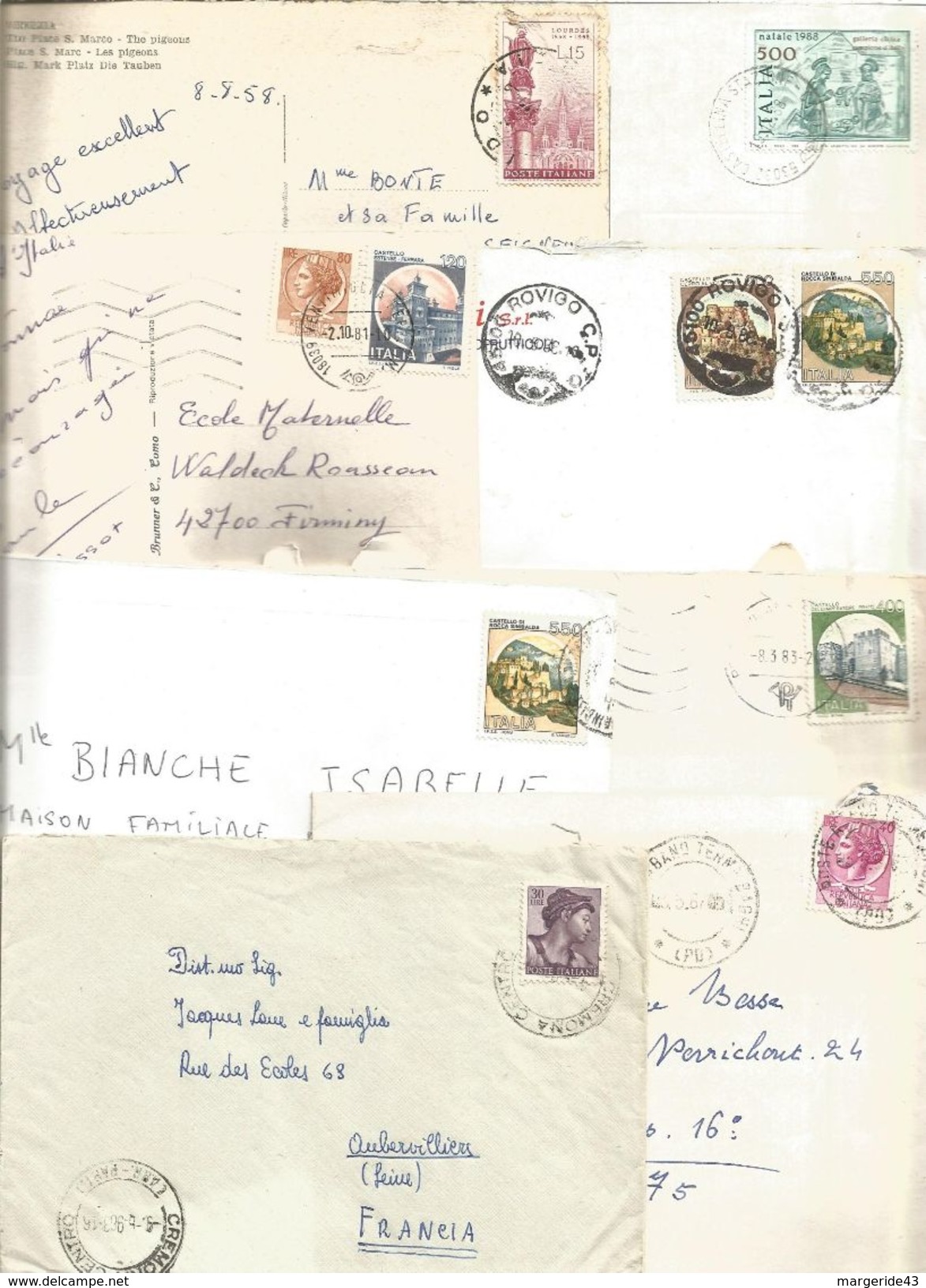 ITALIE MARCOPHILIE LOT DE LETTRES ET CARTES - Vrac (max 999 Timbres)