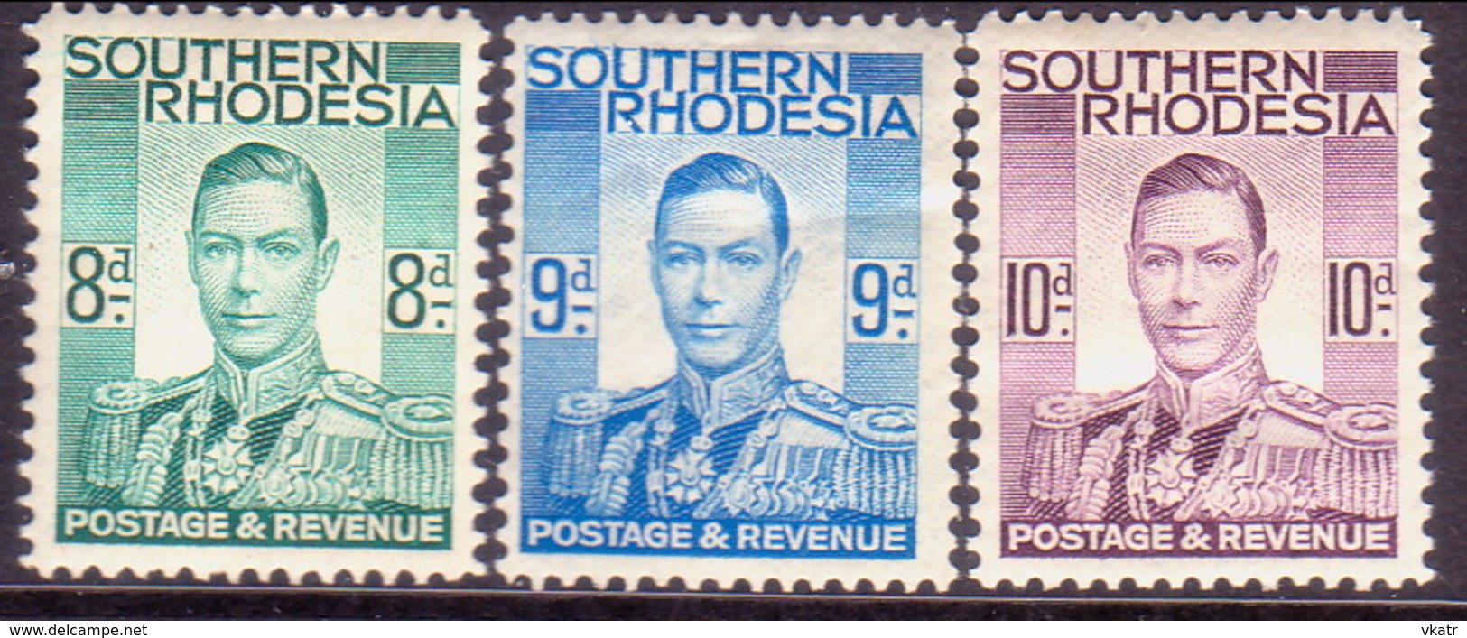 SOUTHERN RHODESIA 1937 SG 45,46,47 Part Set MH 3 Stamps Of 13 - Southern Rhodesia (...-1964)