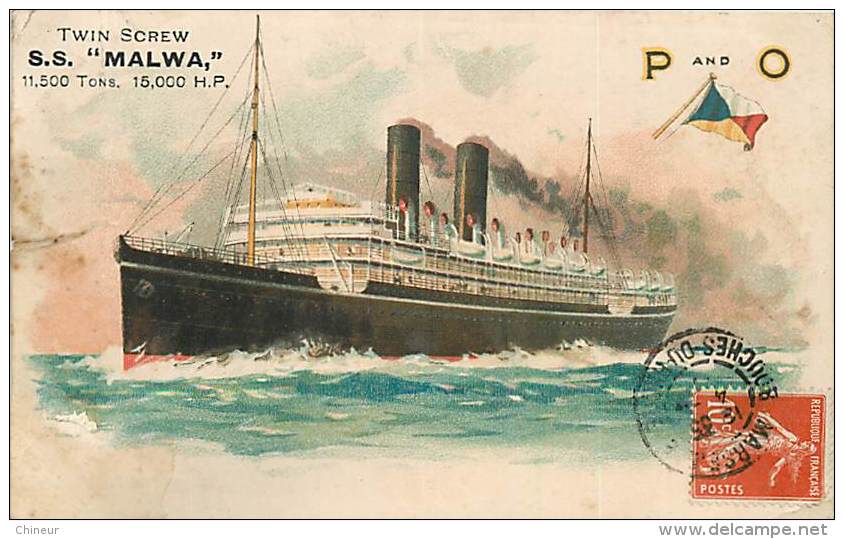 PAQUEBOT TWIN SCREW S.S MALWA - Piroscafi