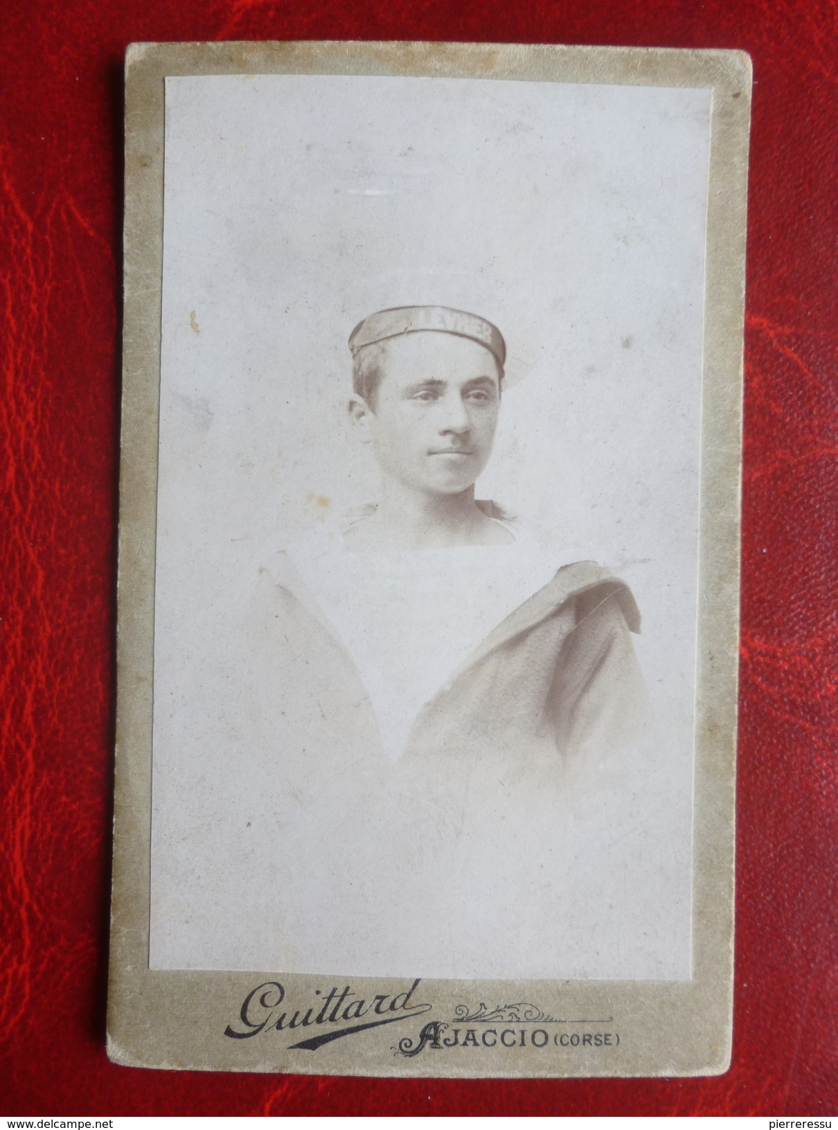 CDV MARIN AVISO TORPILLEUR MARINE LEVRIER FRANCAISE PHOTO GUITTARD AJACCIO - Guerre, Militaire