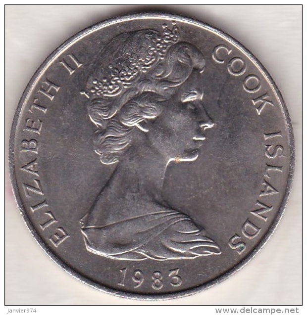 COOK ISLANDS. 1 DOLLAR 1983 .STATUE OF TANGAORA. KM# 7 - Isole Cook