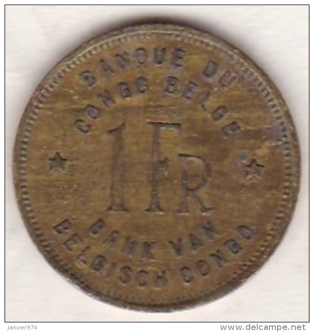 CONGO-BELGE.1 FRANC 1946 .(Éléphant) - 1945-1951: Regencia