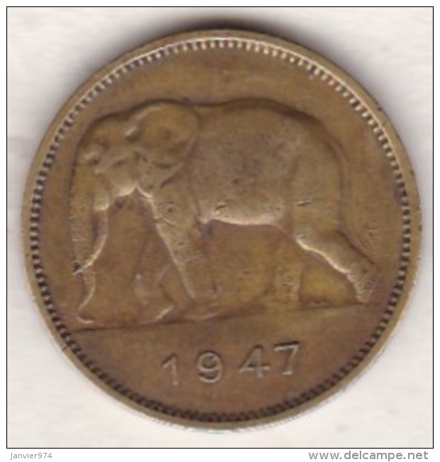 CONGO-BELGE. 2 FRANCS 1947 .(Éléphant) - 1945-1951: Regency