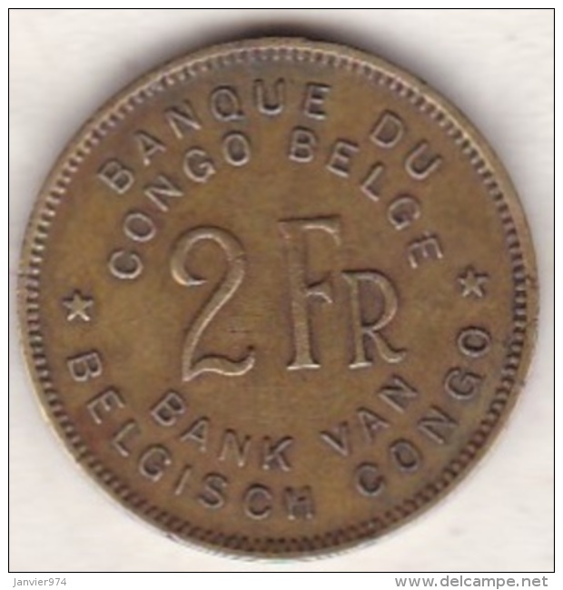 CONGO-BELGE. 2 FRANCS 1947 .(Éléphant) - 1945-1951: Regency