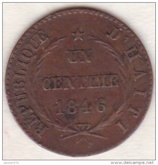 REPUBLIQUE D&acute;HAITI . 1 CENTIME 1846 AN 43. . KM# 25.2 - Haiti