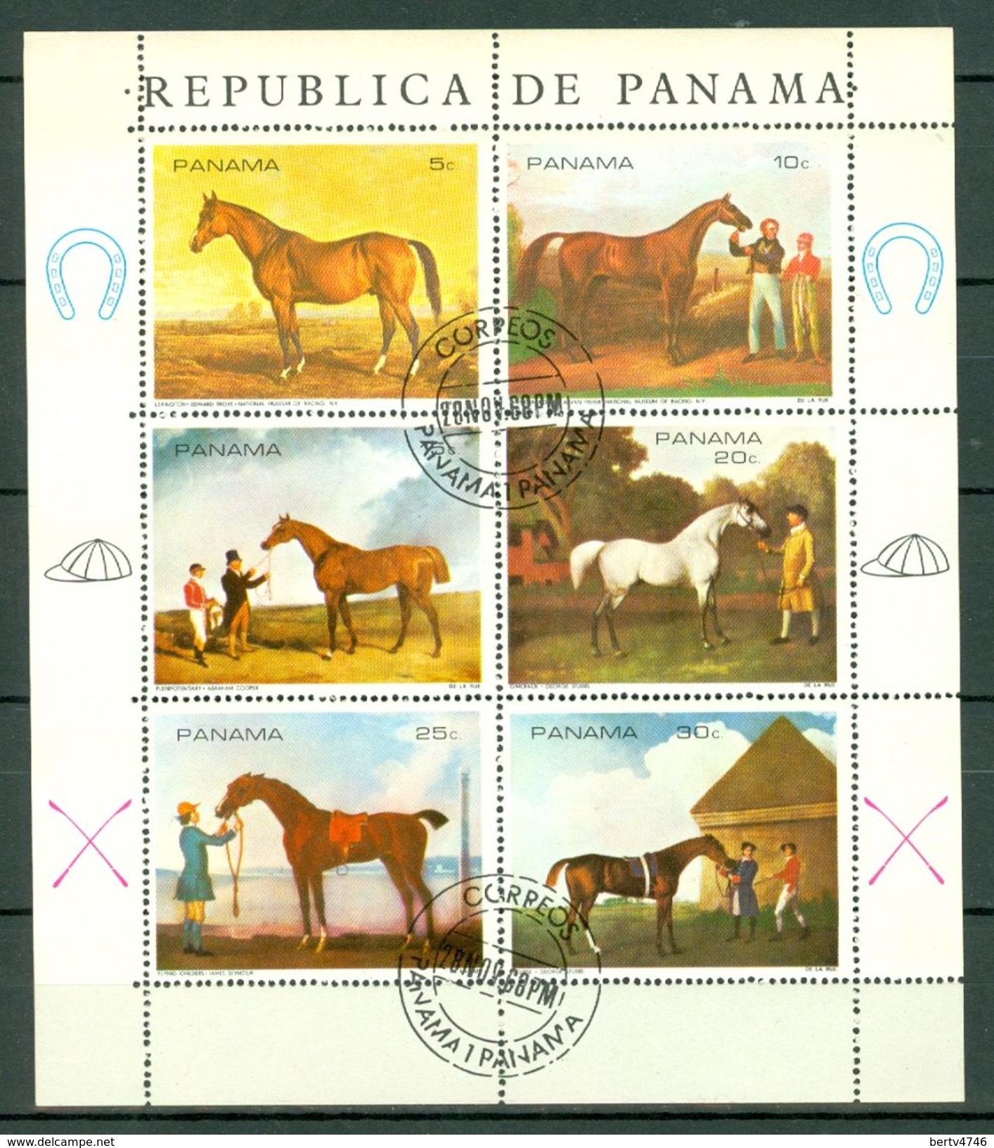 Panama 1986 Mi 1118/23,  (o) Horses / Chevaux / Paarden (2 Scans) - Panama