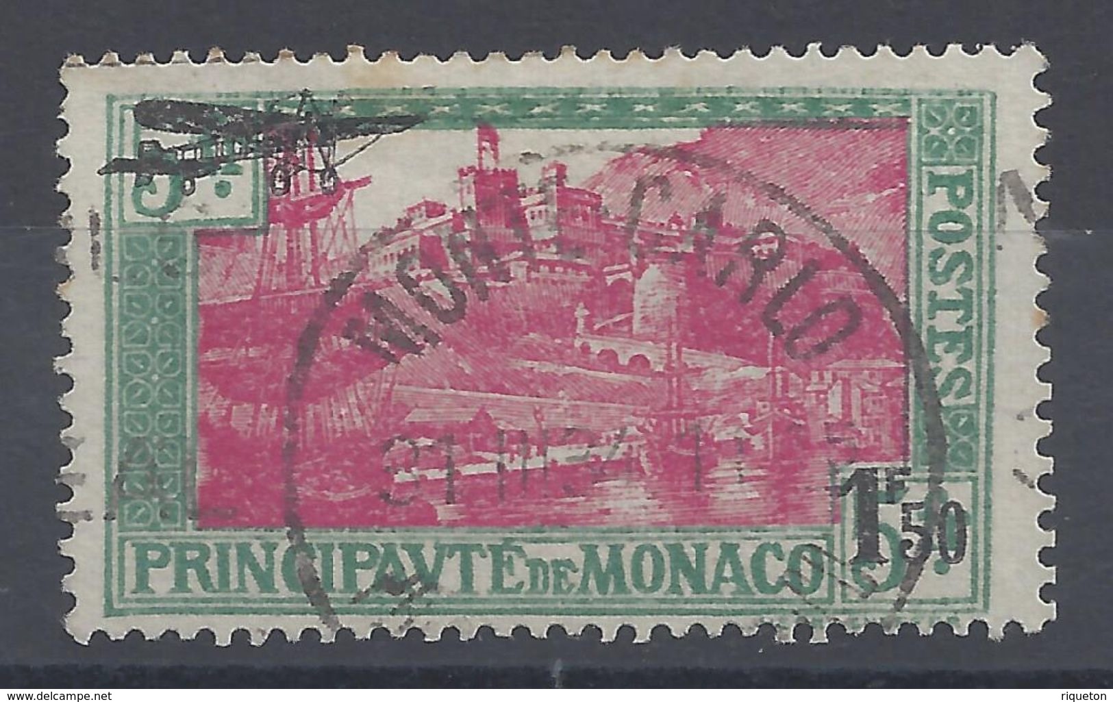 MONACO - 1933 - P. Aérienne N° 1 - Oblitéré Avec Traces De Charnière - TB - - Aéreo