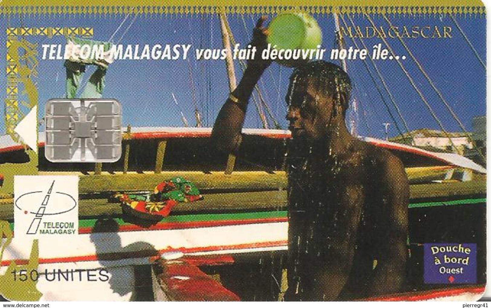 CARTE +PUCE-150U--SC7-MADAGASCAR-DOUCHE A BORD-03/99-50000Ex-UTILISE-TBE - Madagascar