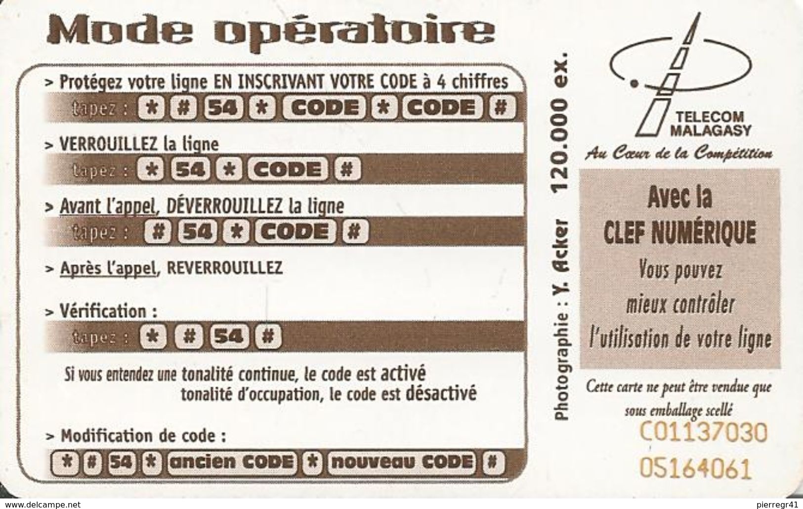 CARTE-PUCE-50U--SC7-MADAGASCAR-PECHEURS Du SUD OUEST-120000Ex-UTILISE-TBE - Madagascar