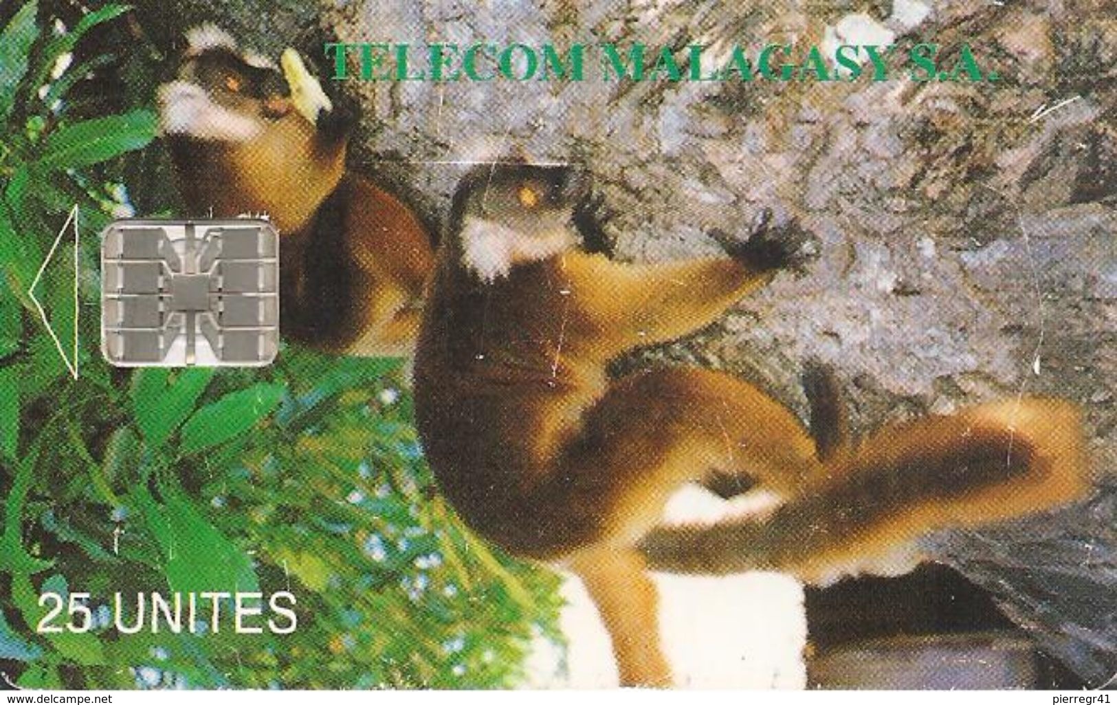 CARTE +PUCE-25U--SC7-MADAGASCAR-LEMURIENS-UTILISE-BE - Madagascar