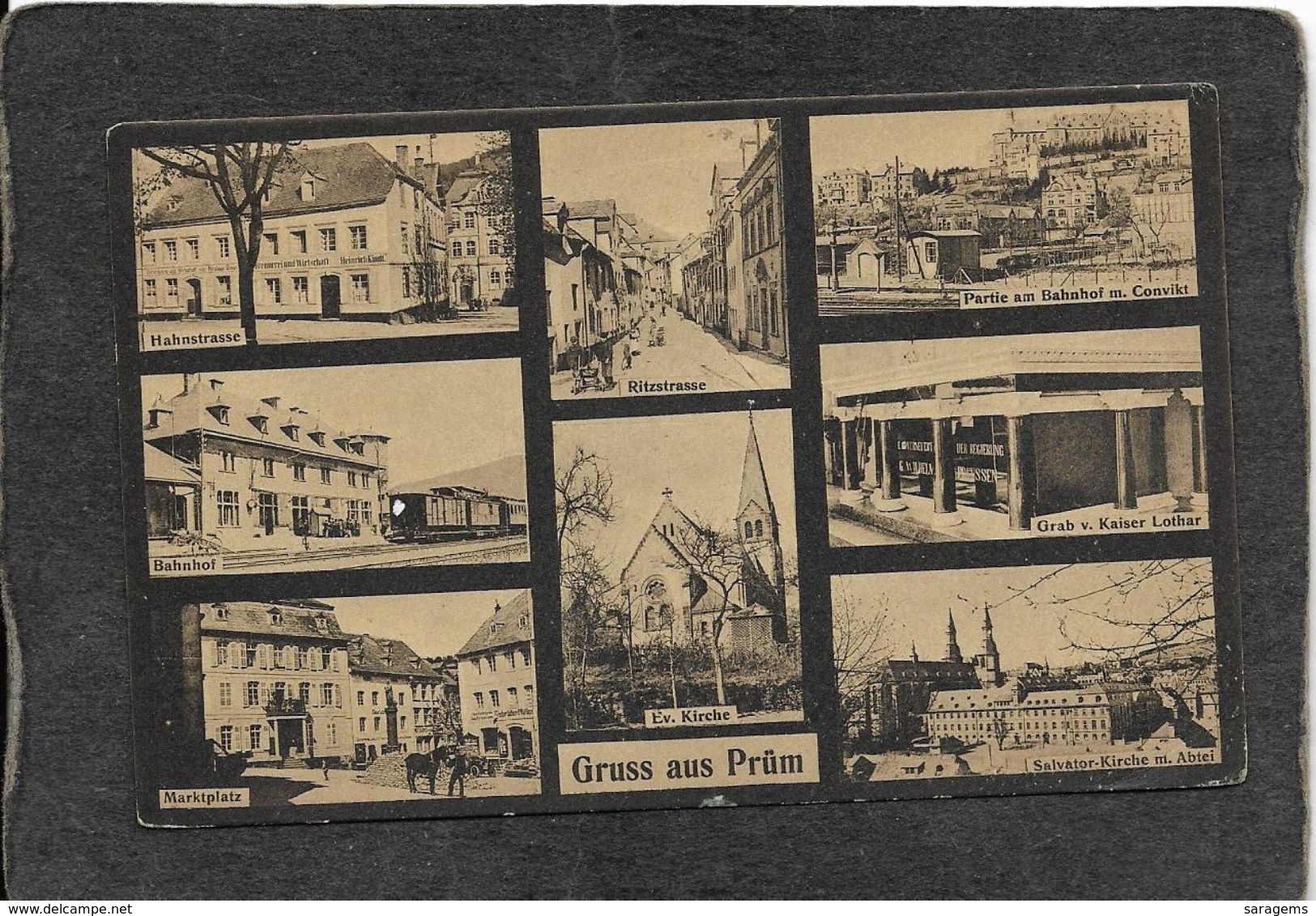 Prum,Germany-Eight View Multi,Grus Aus 1910s - Antique Postcard - Altri & Non Classificati