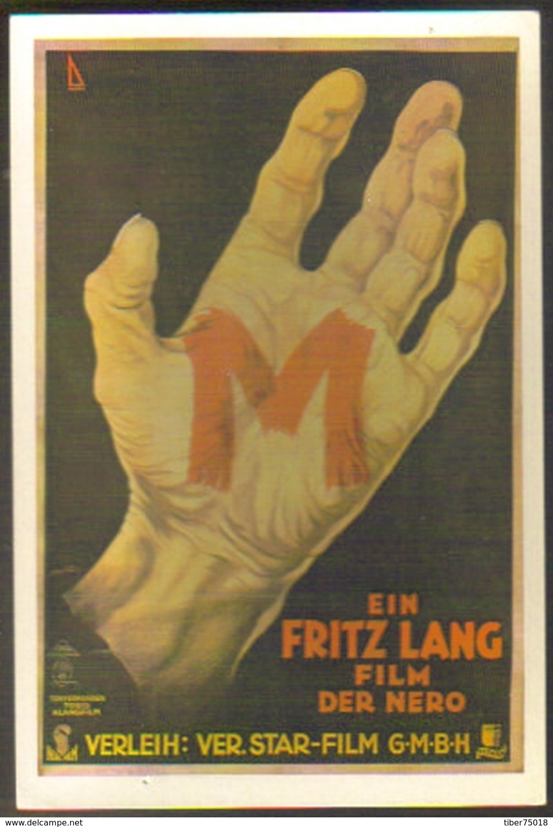 Carte Postale : "M" Le Maudit (affiche, Film, Cinéma) Fritz Lang (1931) - Affiches Sur Carte