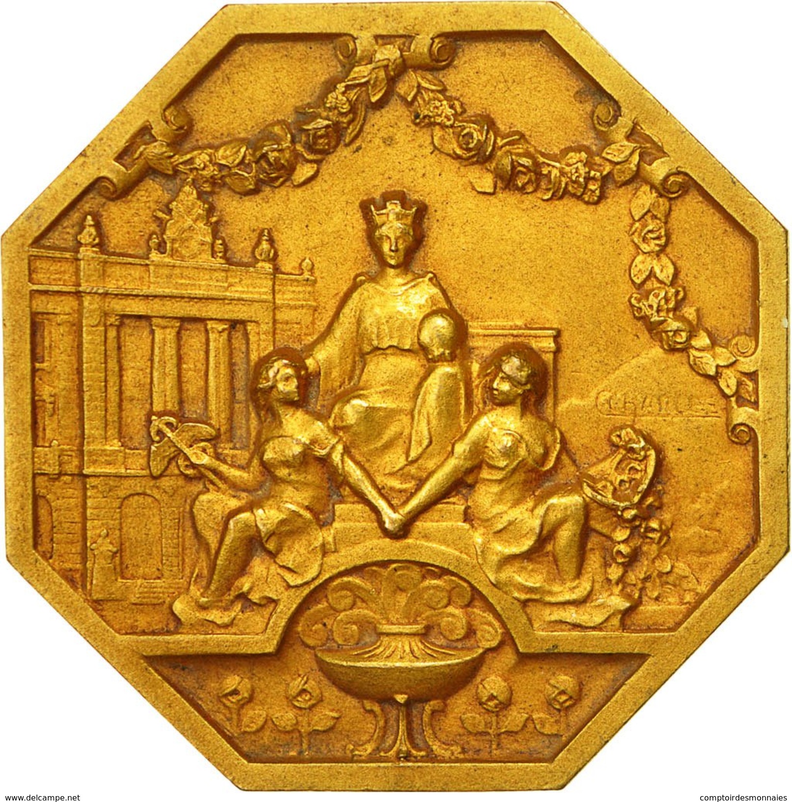 France, Medal, Chambre De Commerce , Alpes Maritimes, Charles, SUP+, Gilt Bronze - Autres & Non Classés