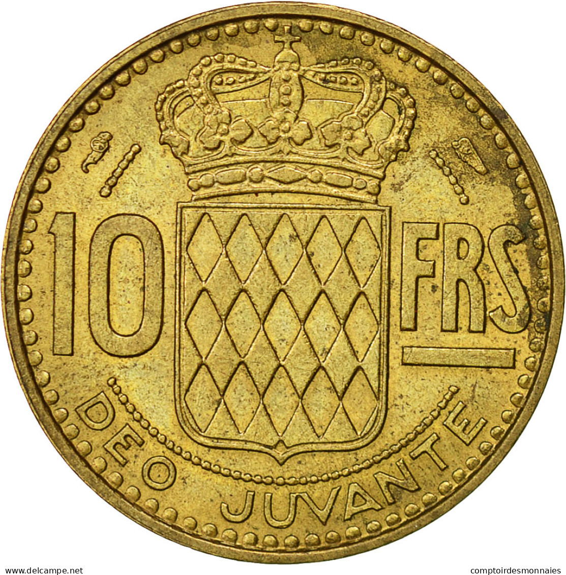 Monnaie, Monaco, Rainier III, 10 Francs, 1950, TTB+, Aluminum-Bronze, KM:130 - 1949-1956 Franchi Antichi