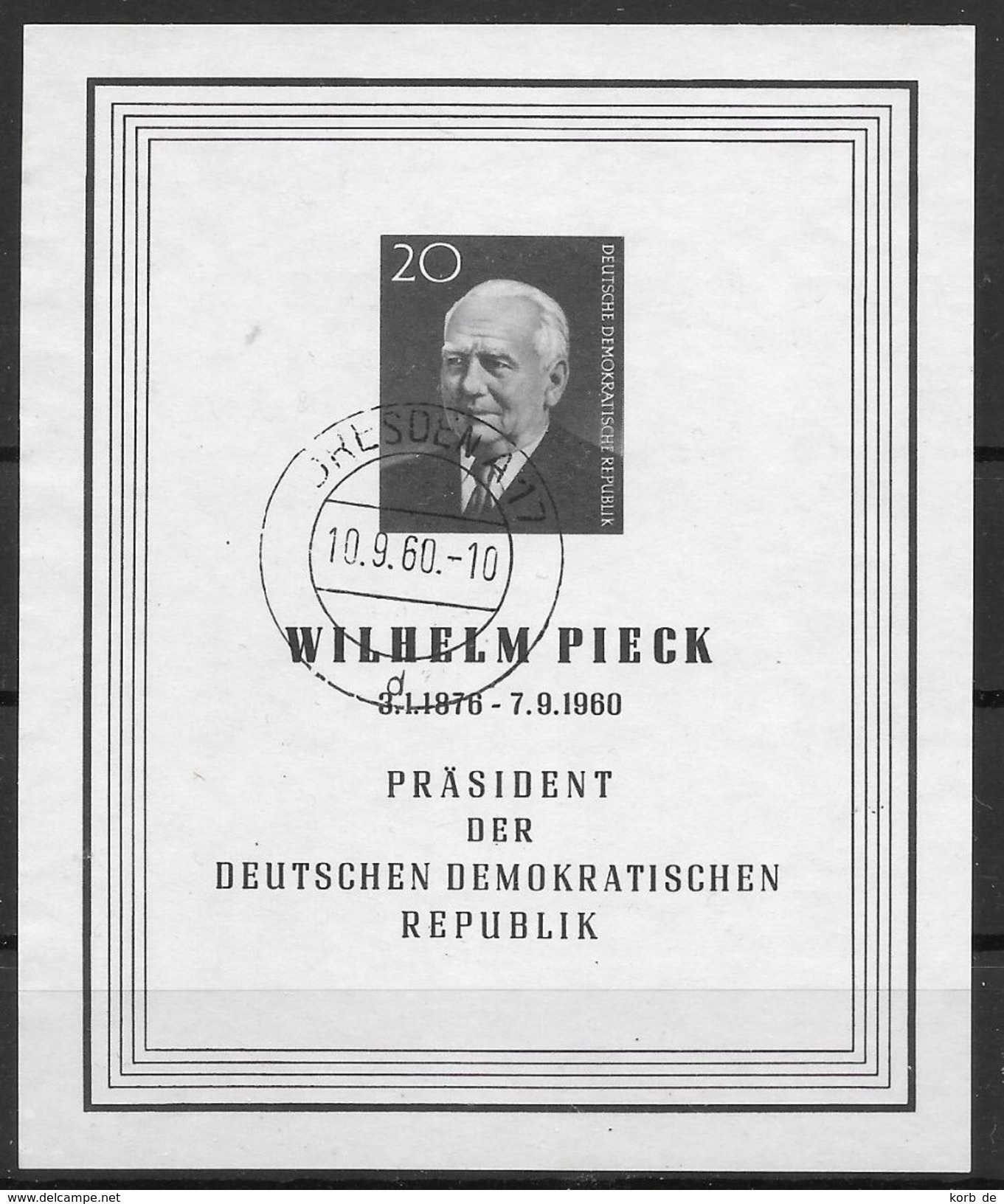 DDR 1960 / MiNr.   Block 16  Dresden 10.9.60    Scan_957    O / Used  (s333) - Sonstige & Ohne Zuordnung