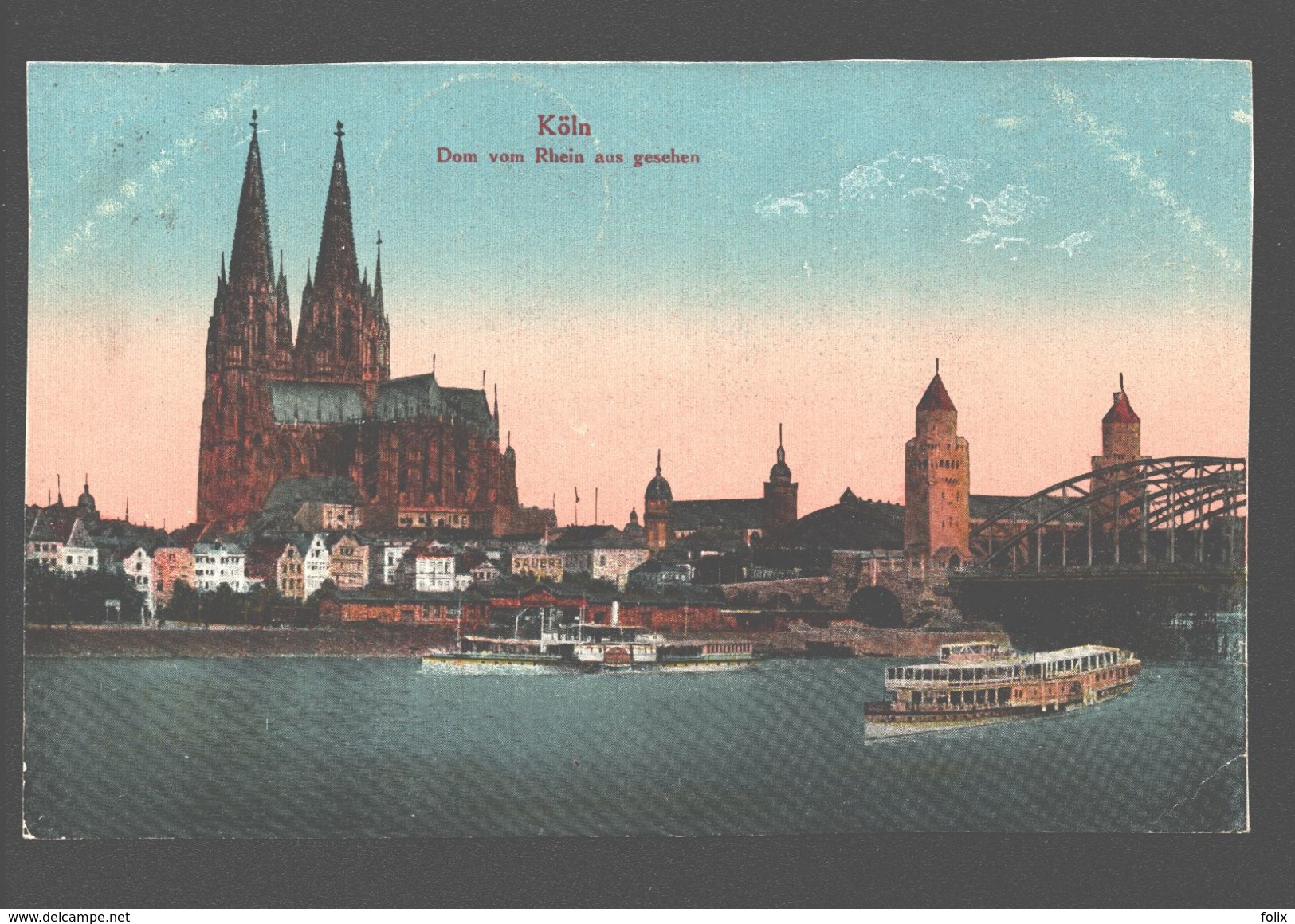 Köln - Dom Vom Rhein Aus Gesehen - 1920 - Punktstempel / Puntstempel - Koeln