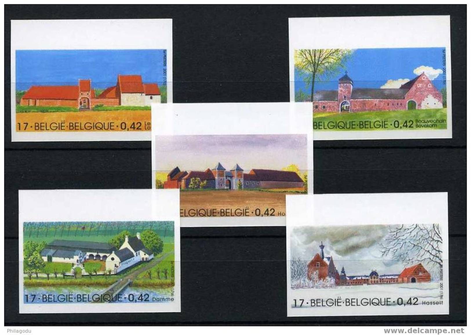 Fermes De Belgique   Série De 5 Valeurs  NON DENTELE 2001  Farms - Autres & Non Classés