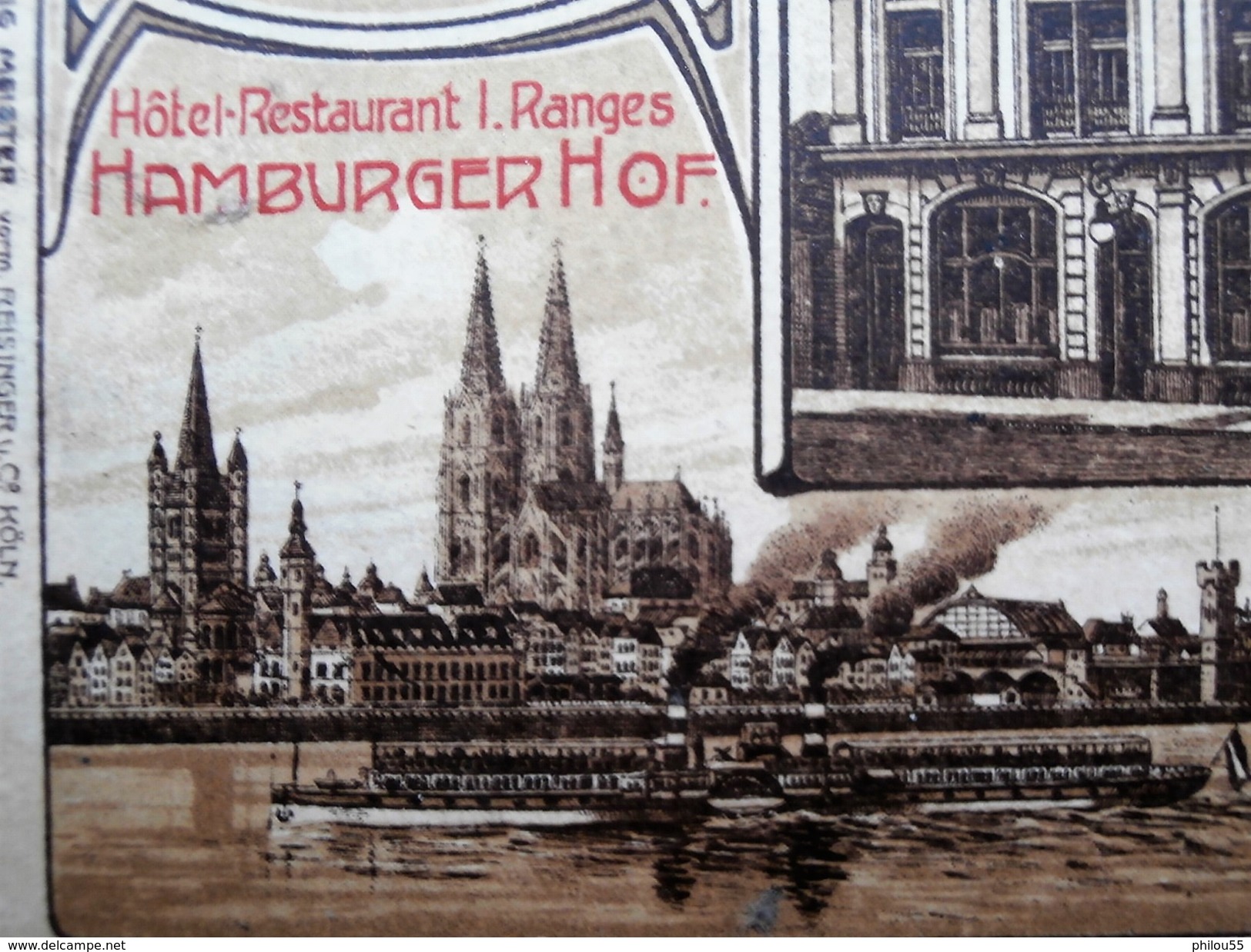 Cpa KOLN A Rhein Hotel Retaurant I. Ranges HAMBURGER HOF Cologne Multivues Blason - Koeln