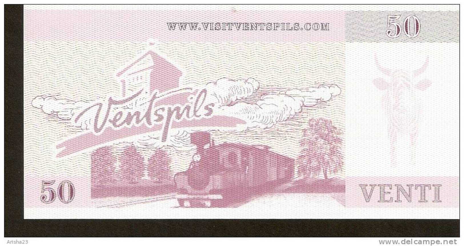 Latvia Ventspils - 50 VENTI  Coupon - Cow Parade Railway Train - Latvia