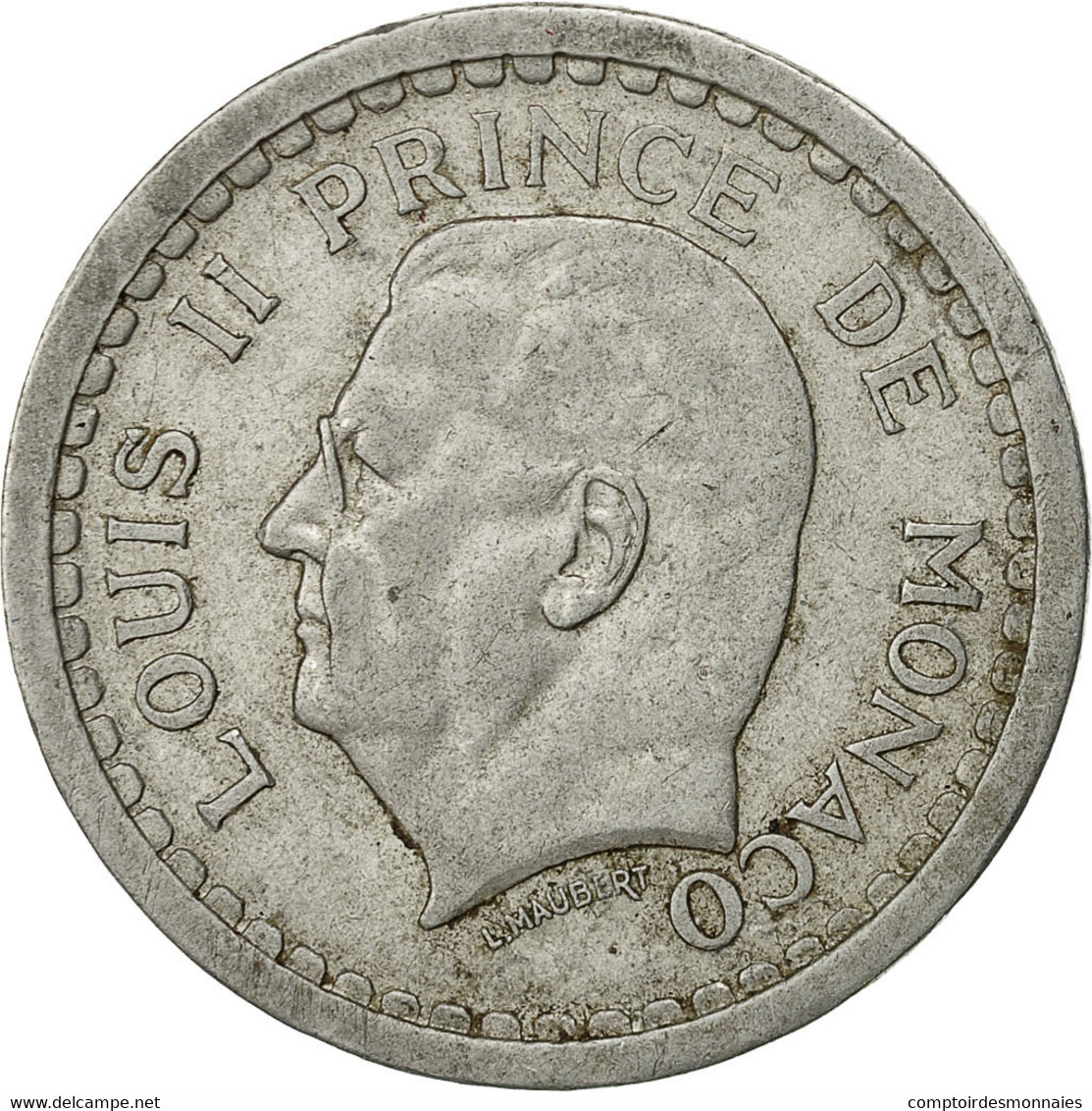 Monnaie, Monaco, Louis II, 2 Francs, Undated (1943), Poissy, TTB, Aluminium - 1922-1949 Louis II