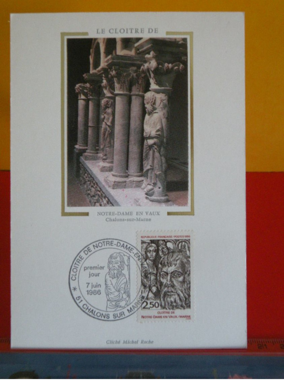 Coté 1,80€ > Le Cloître De Notre Dame En Vaux > Châlons Sur Marne (51)> 7.6.1986 > FDC 1er Jour Carte Maxi - 1980-1989