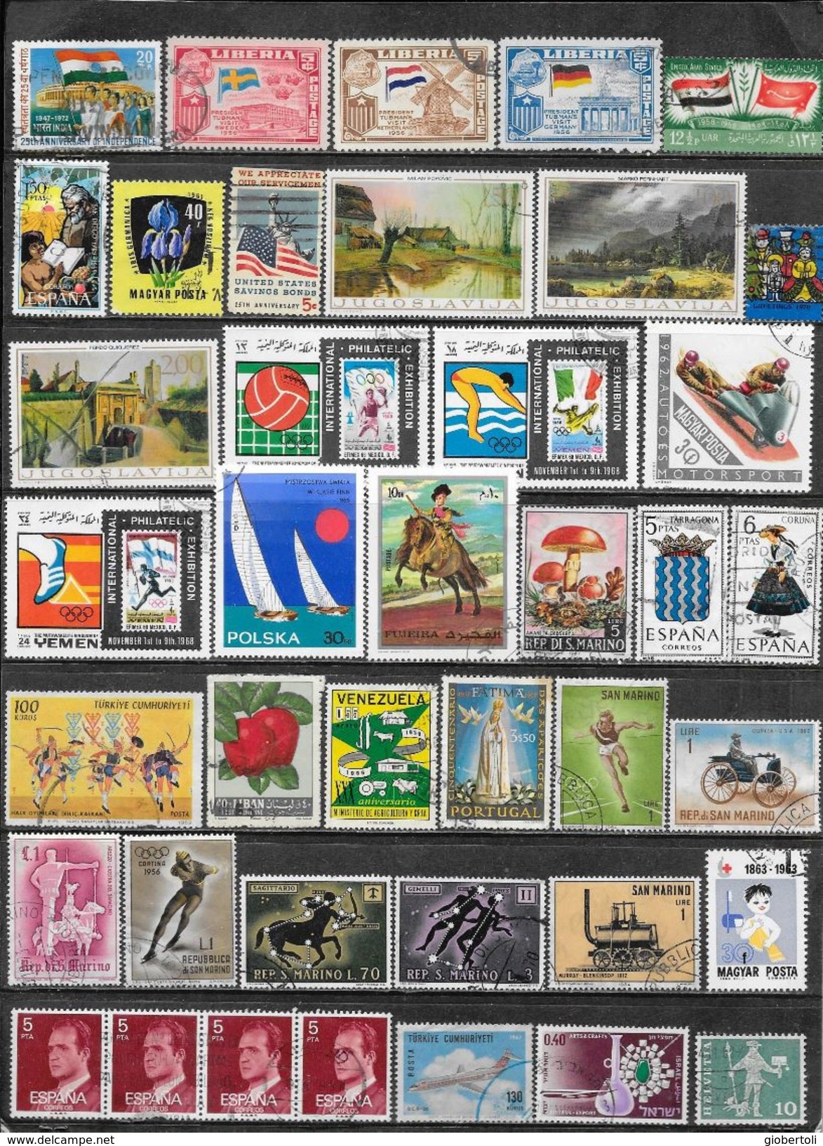 Piccola Collezione Di 188 Francobolli Mondiali Usati, Small Collection Of 188 Used World Postage Stamps, Petite Collecti - Collezioni (senza Album)