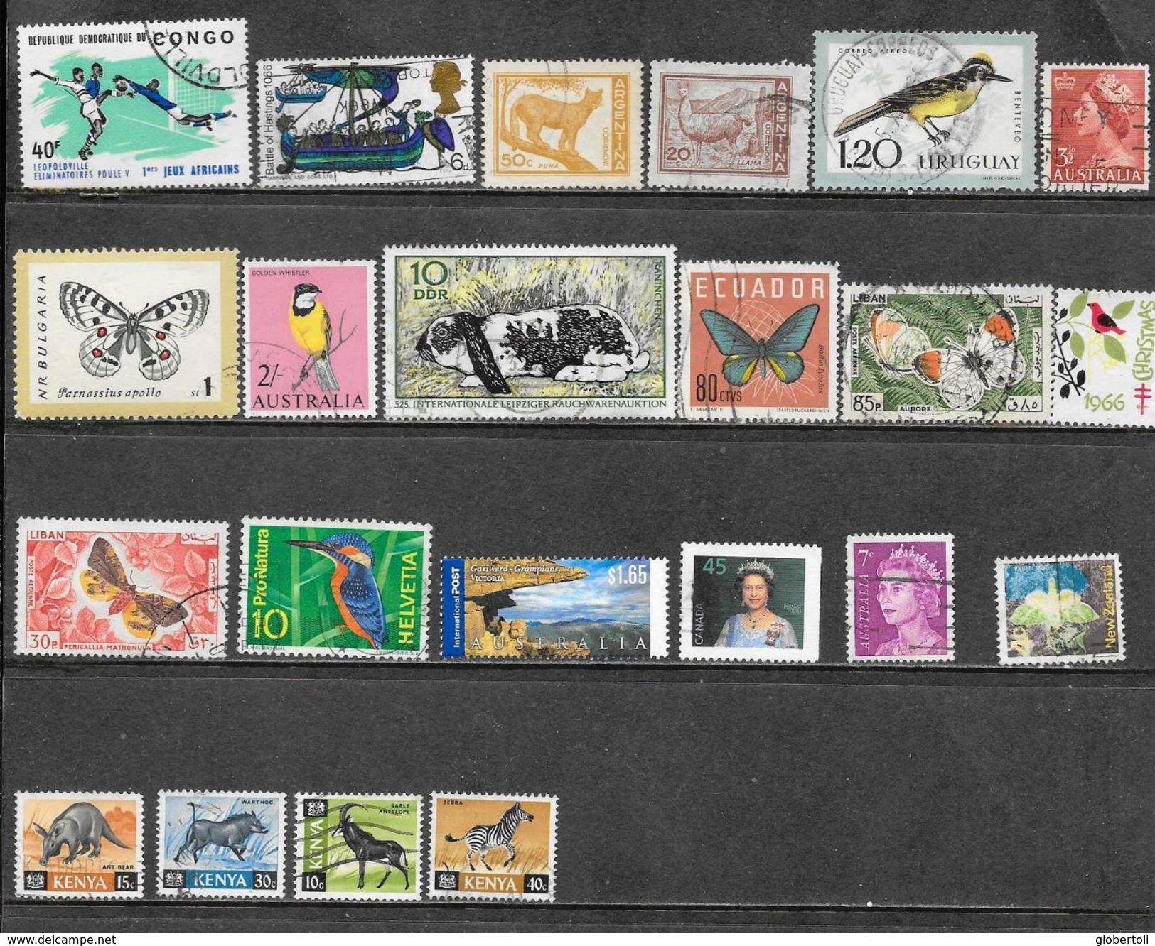 Piccola Collezione Di 188 Francobolli Mondiali Usati, Small Collection Of 188 Used World Postage Stamps, Petite Collecti - Collezioni (senza Album)