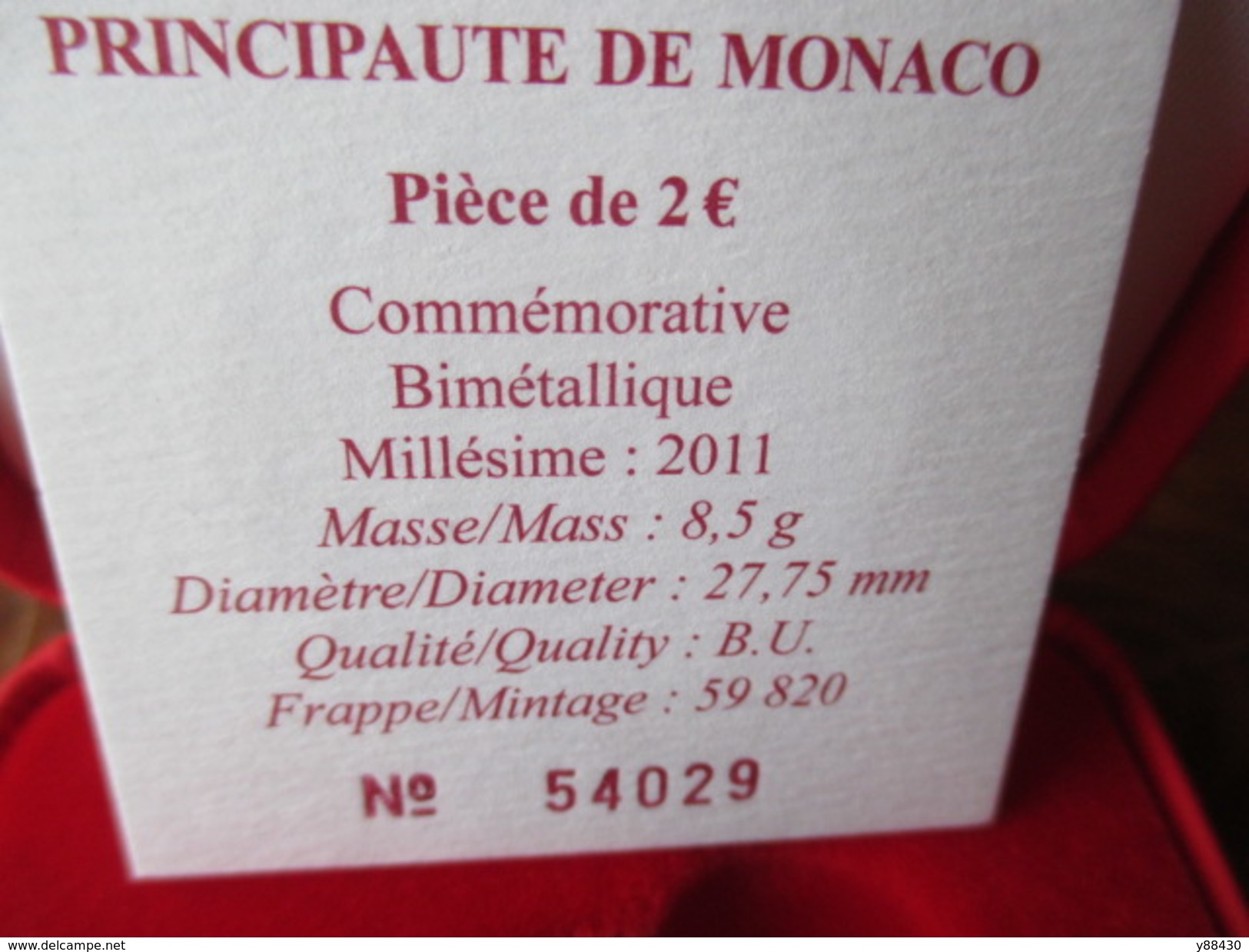 2011 - MONACO - MARIAGE PRINCIER - BU - Pièce De 2 Euros - Sous Coffret écrin Numéroté 54029 - Voir Les 7 Photos - Monaco