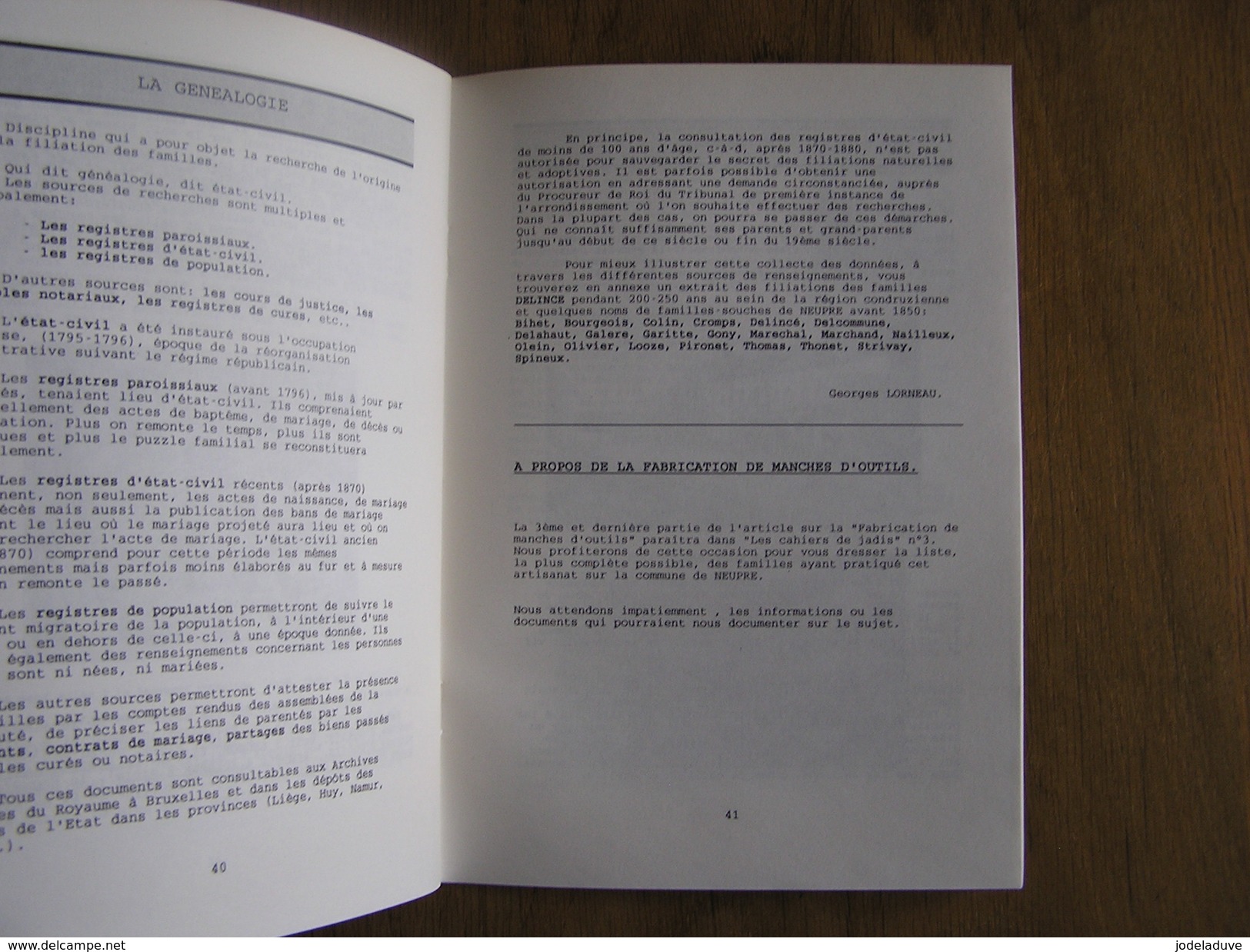 MEMOIRE DE NEUPRE N° 2 Régionalisme Plainevaux Rotheux Neuville Fabrication Manche Outil Forgeron Bonsgnée Seraing Radio