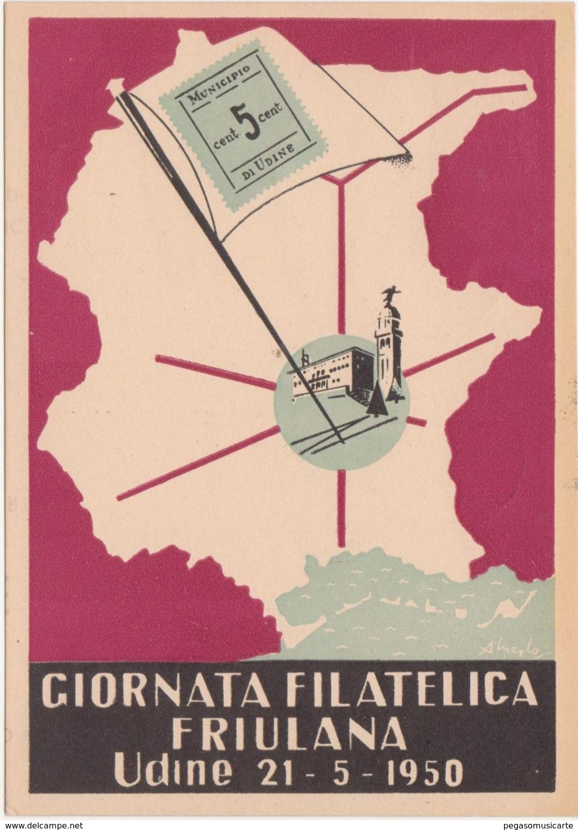 322 - GIORNATA FILATELICA FRIULANA UDINE 1950  MOSTRA ARTIGIANATO - Borse E Saloni Del Collezionismo