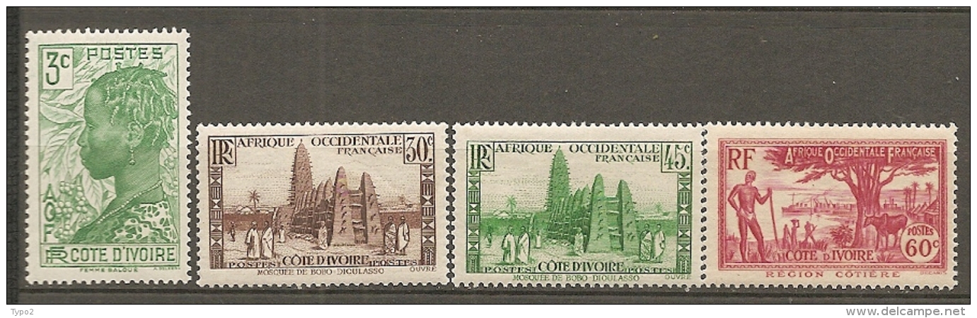 COTE IVOIRE - Yv.  N°  151 à 1564  *   3c à 60c  Cote 1,1 Euros  BE 2 Scans - Neufs