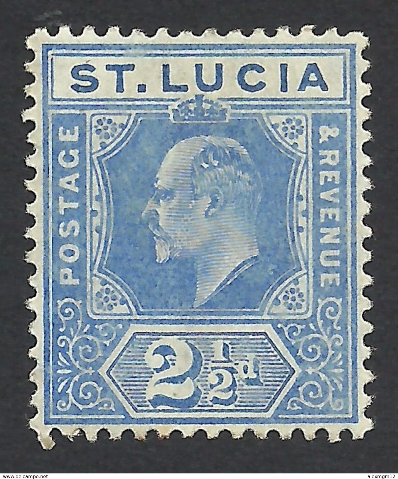 St. Lucia, 2 1/2 P. 1907,  Sc # 59, Mi # 49, MH. - St.Lucia (...-1978)