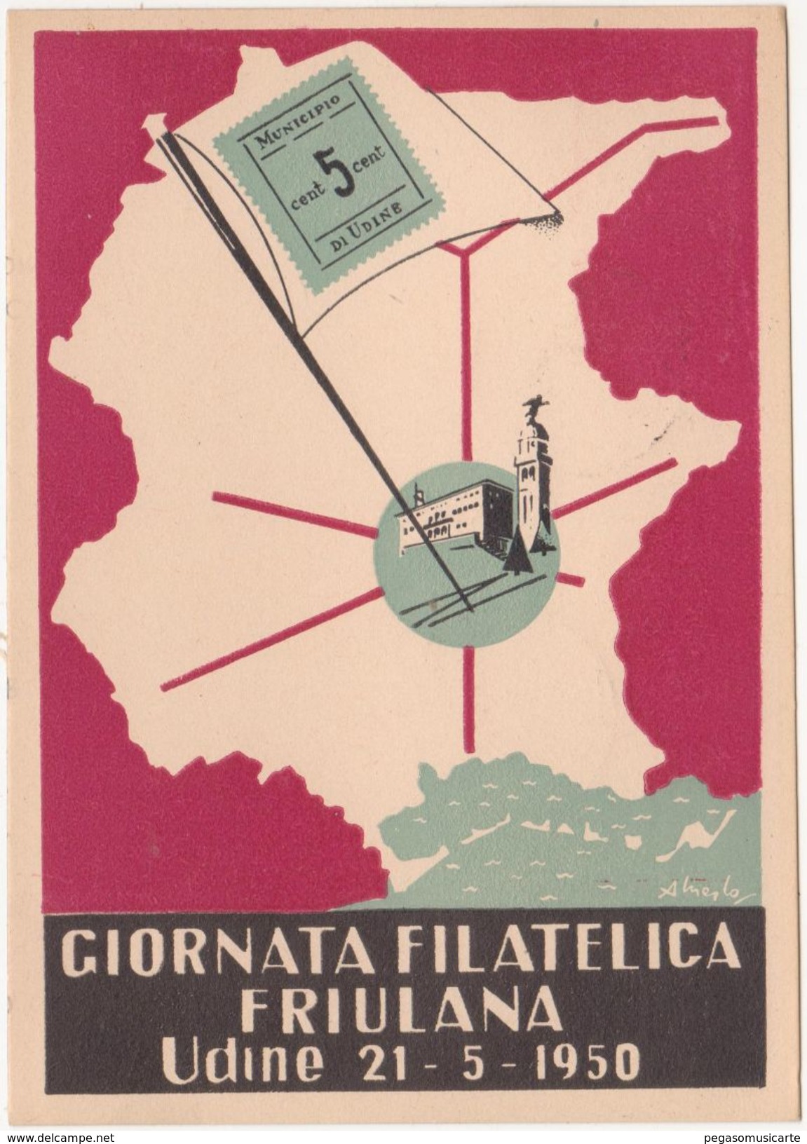 334 - GIORNATA FILATELICA FRIULANA 1950 - Collector Fairs & Bourses