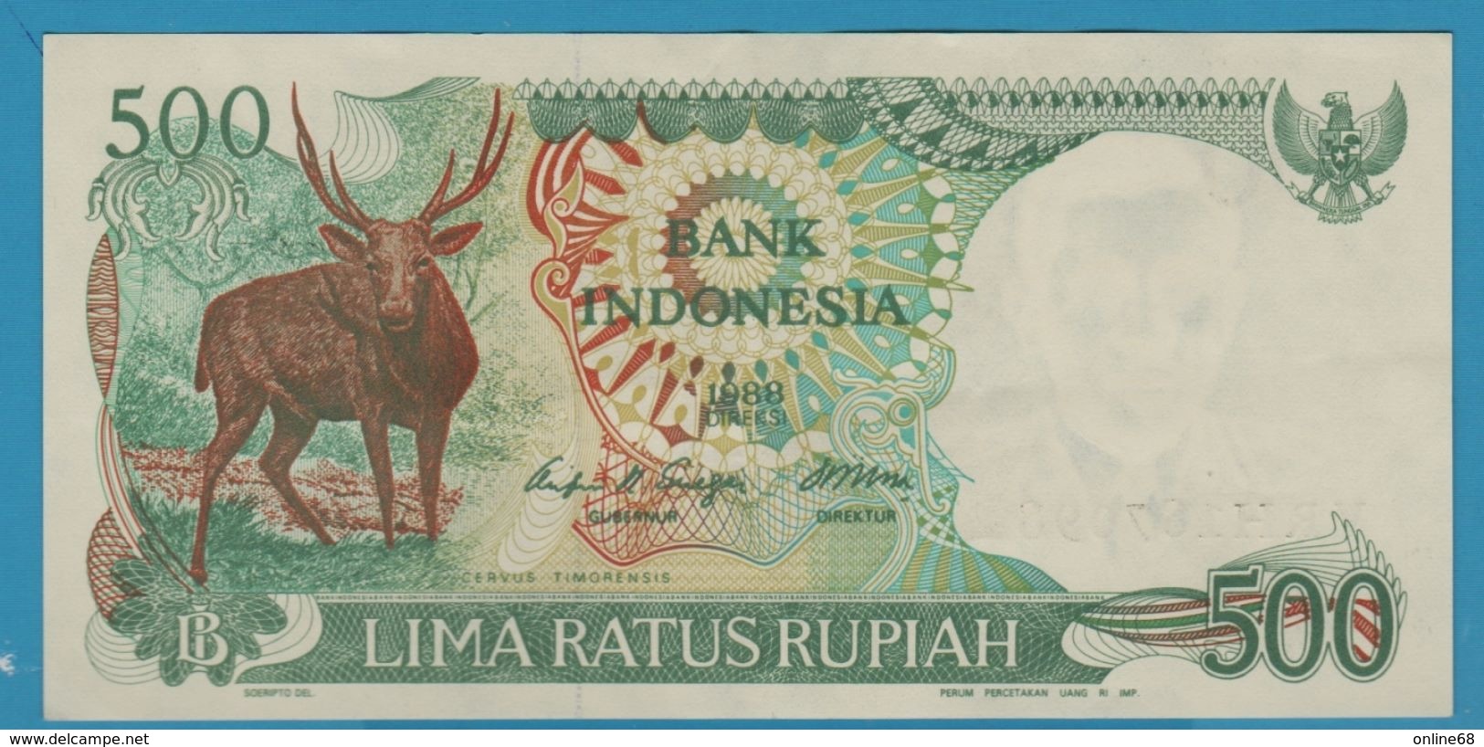 INDONESIA 500 Rupiah 1988 # VRH187098 P# 123 Rusa Deer - Indonesia