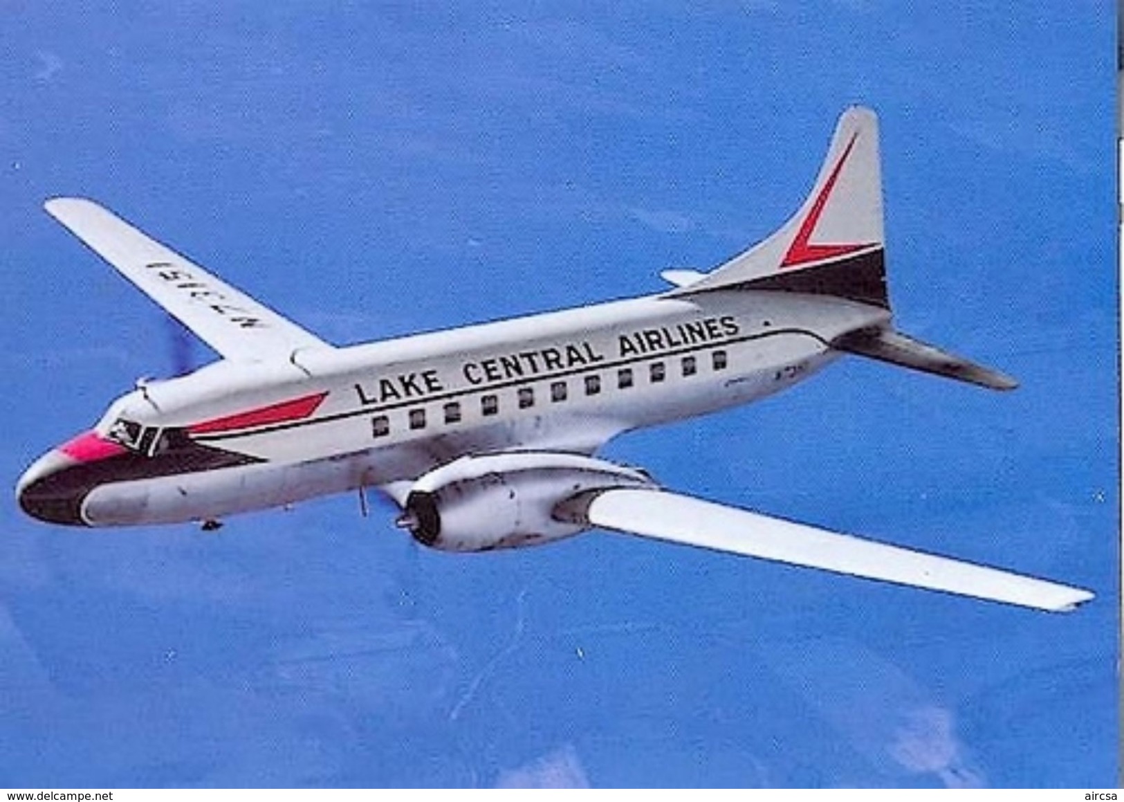 Aviation Postcard-111 LAKE CENTRAL AIRLINES Convair 340 - 1946-....: Moderne